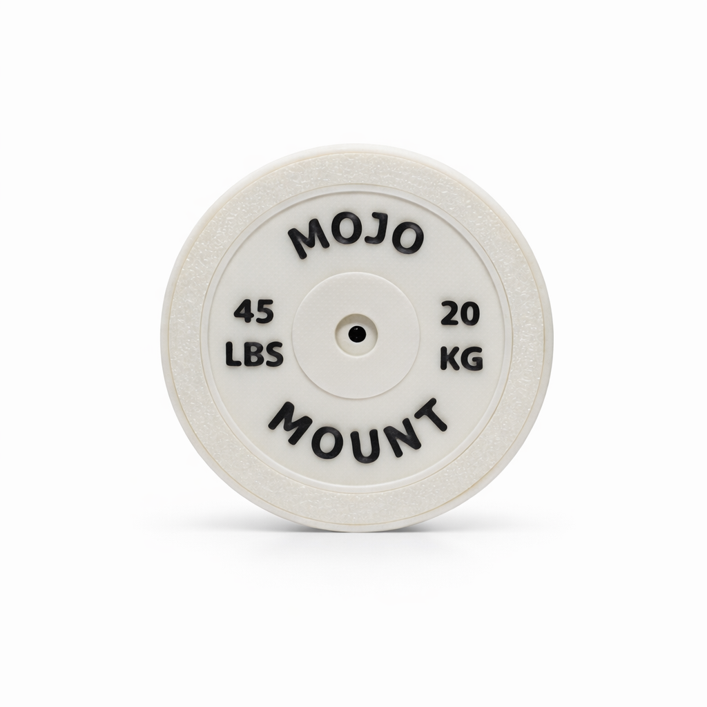 Original White MOJO Mount magnetic phone mount on a white background