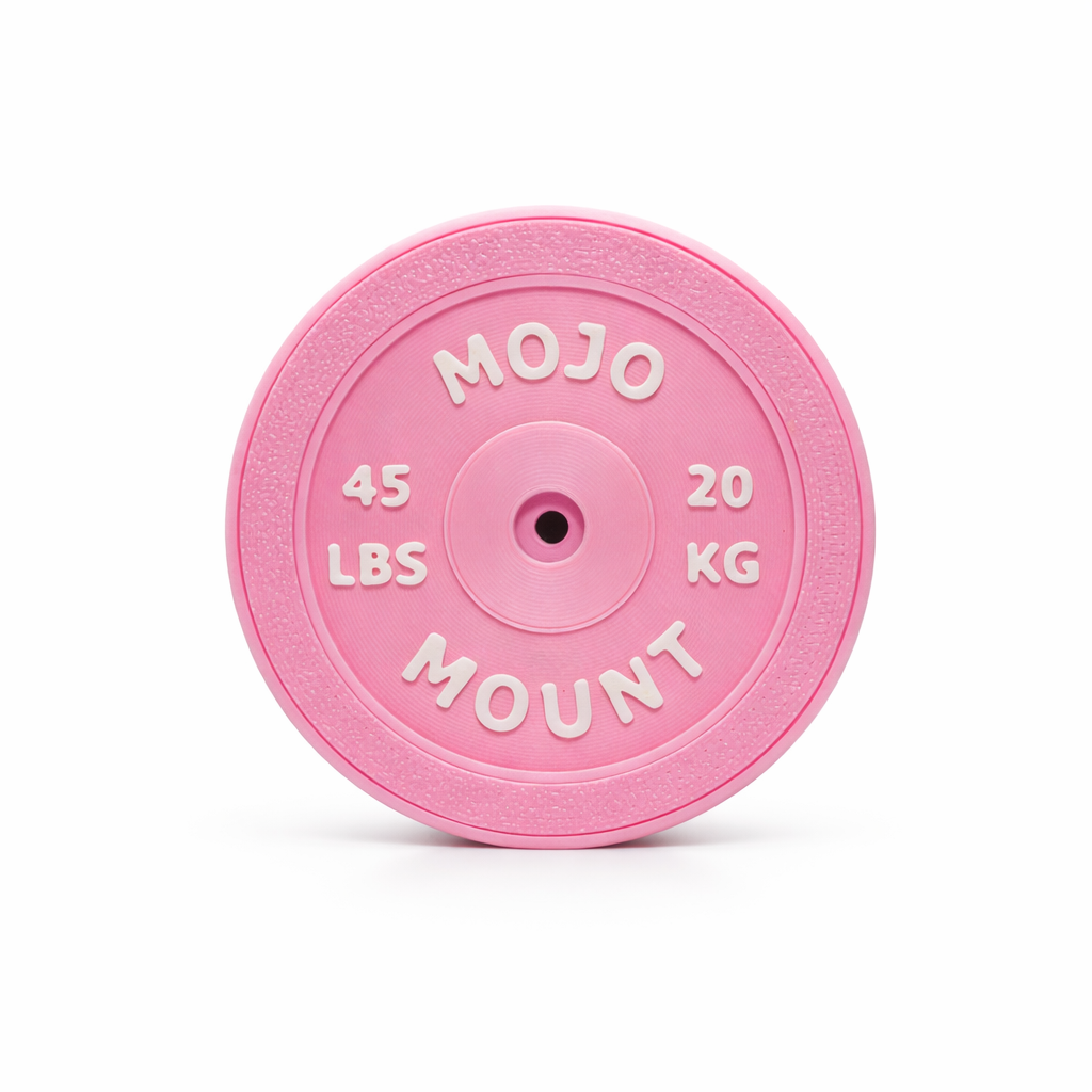 Pink MOJO Mount magnetic phone mount on a white background