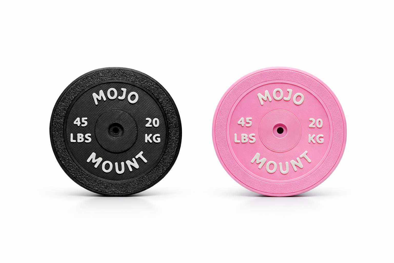 Black and pink magnetic phone mounts with 'Mojo Mount' branding on a white background